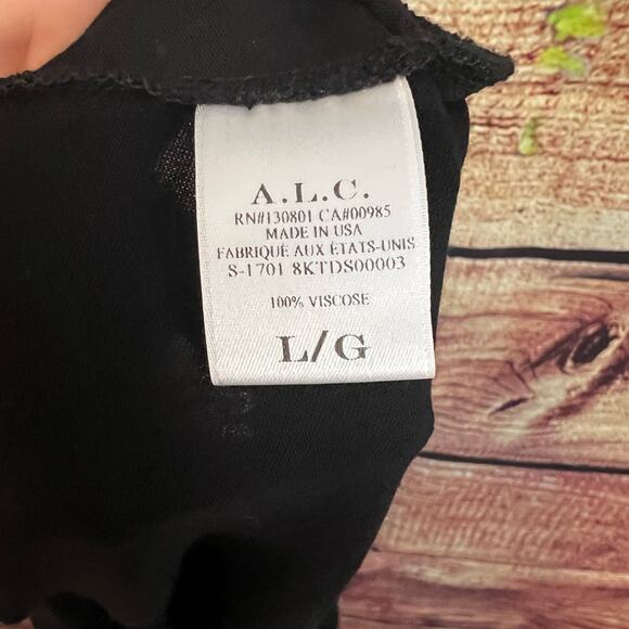 A.L.C. Jaxon Black Side Cut Out Maxi Dress Large Bodycon Sleeveless Sexy - Picture 10 of 10